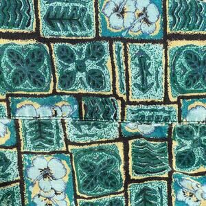 Windridge Shirt Size L Green All Over Print Short Sleeves 100% Cotton Button Up